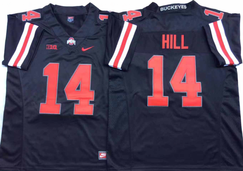 NCAA Men Ohio State Buckeyes Black 14 HILL